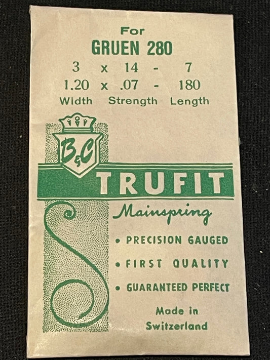 TRUFIT Mainspring for Gruen caliber 280 - Steel