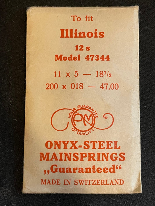 PM Mainspring for Illinois 12s No. 47344 - ONYX Steel