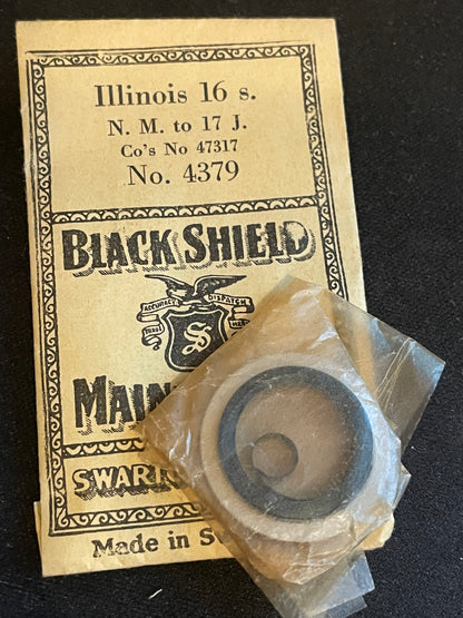 Swartchild Black Shield Mainspring for Illinois 16s New Model No. 47317 - Steel