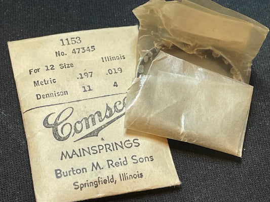 Comsco Mainspring #1153 for 12s Illinois No. 47345 - Steel
