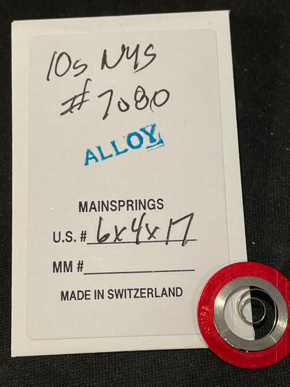 Alloy Mainspring for 10s New York Standard Factory No. 7080