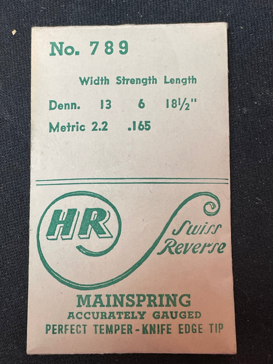 HR ALARM Mainspring No. 789 for Emes 20, 22, 23, 37 Travel Clocks