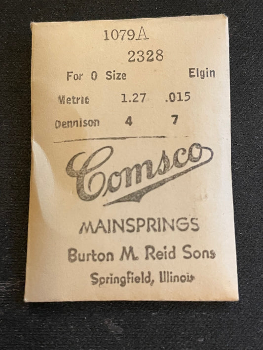 Comsco Mainspring #1079A for Elgin 0s No. 2328 - Steel