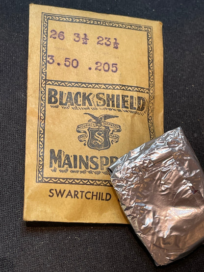 Swartchild Black Shield ALARM Mainspring for Baduf Purse and Kaiser 6/340 Alarm Clock