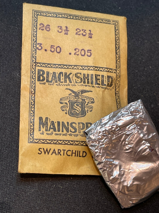 Swartchild Black Shield ALARM Mainspring for Baduf Purse and Kaiser 6/340 Alarm Clock