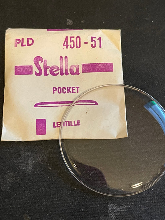 Stella PLD-450 51 Round Pocket Watch Crystal 45.0mm - New