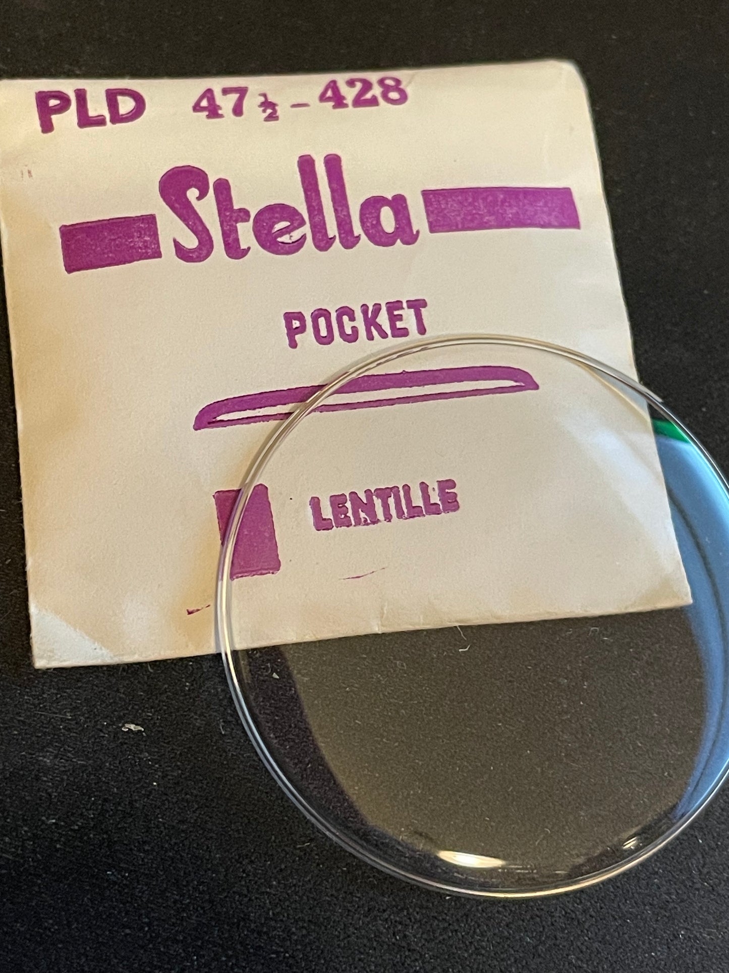 Stella PLD-428 47½ Round Pocket Watch Crystal 42.8mm - New