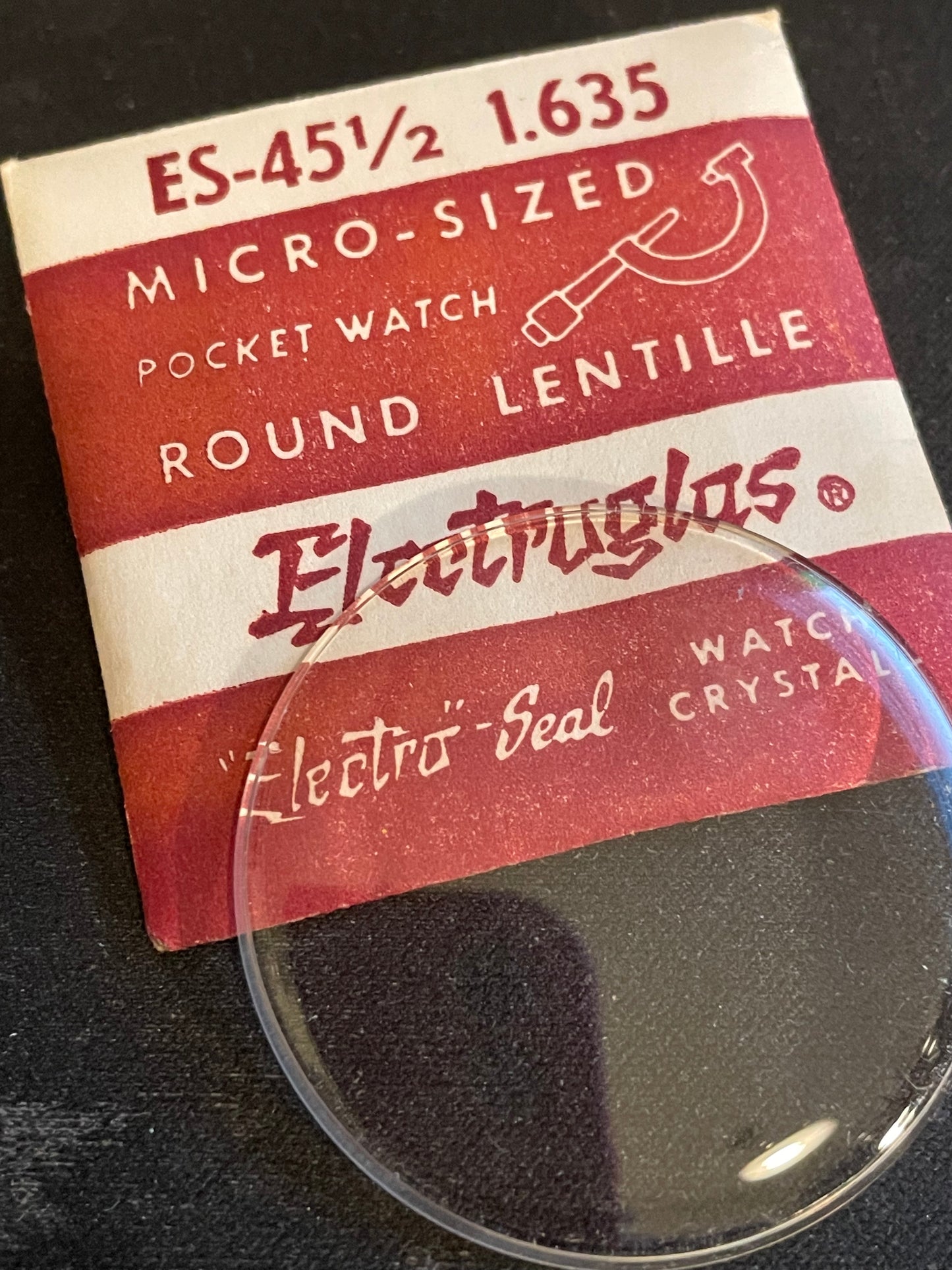 Electro-Seal ES-45½ Pocket Watch Crystal 41.6mm (1.635“) - New