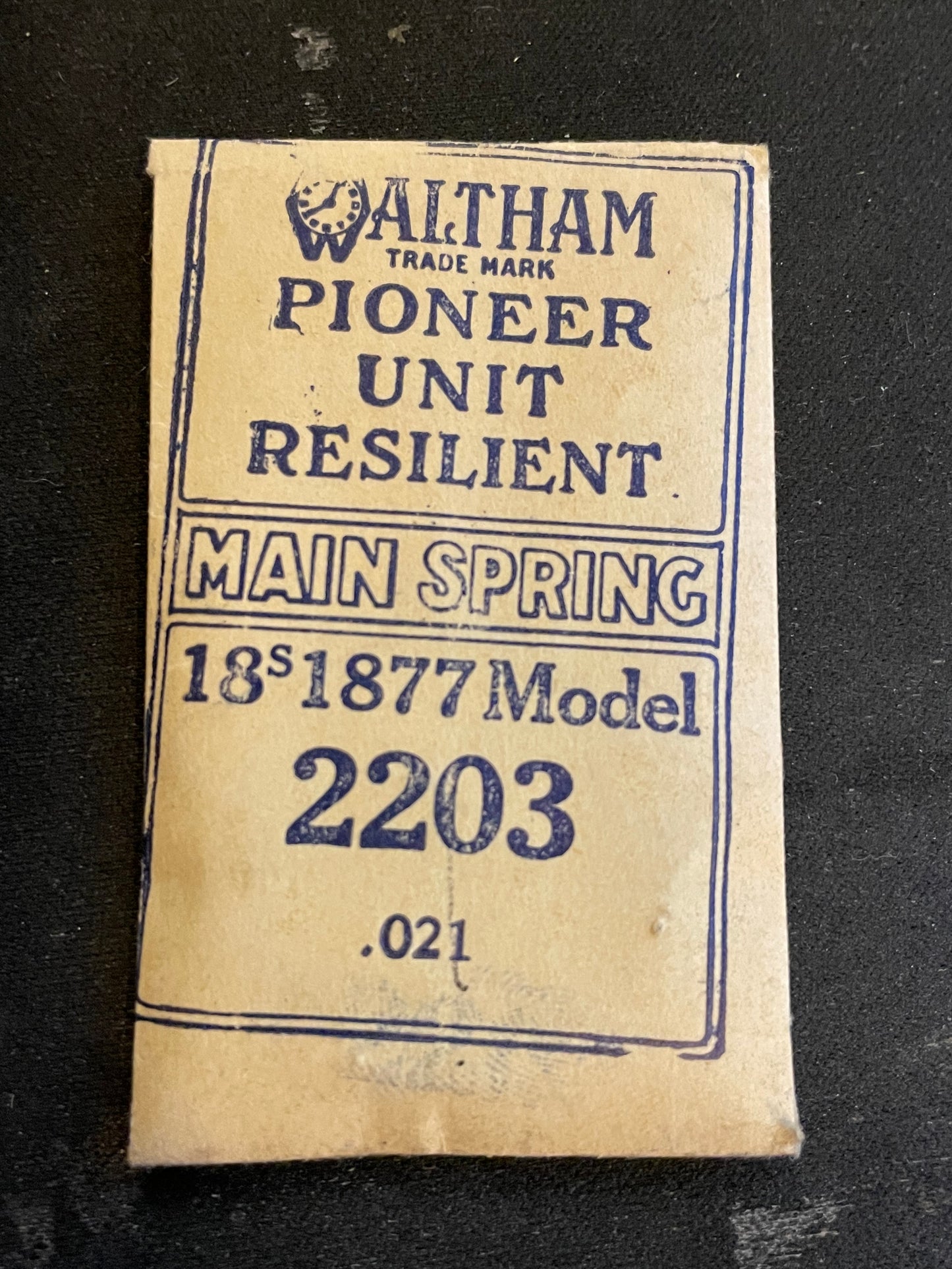 Waltham Factory Mainspring for 18s Model 1877 No. 2203 - Steel