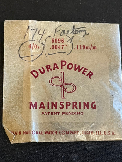 Elgin Factory DuraPower Mainspring for 4/0s No. 6096 - Alloy