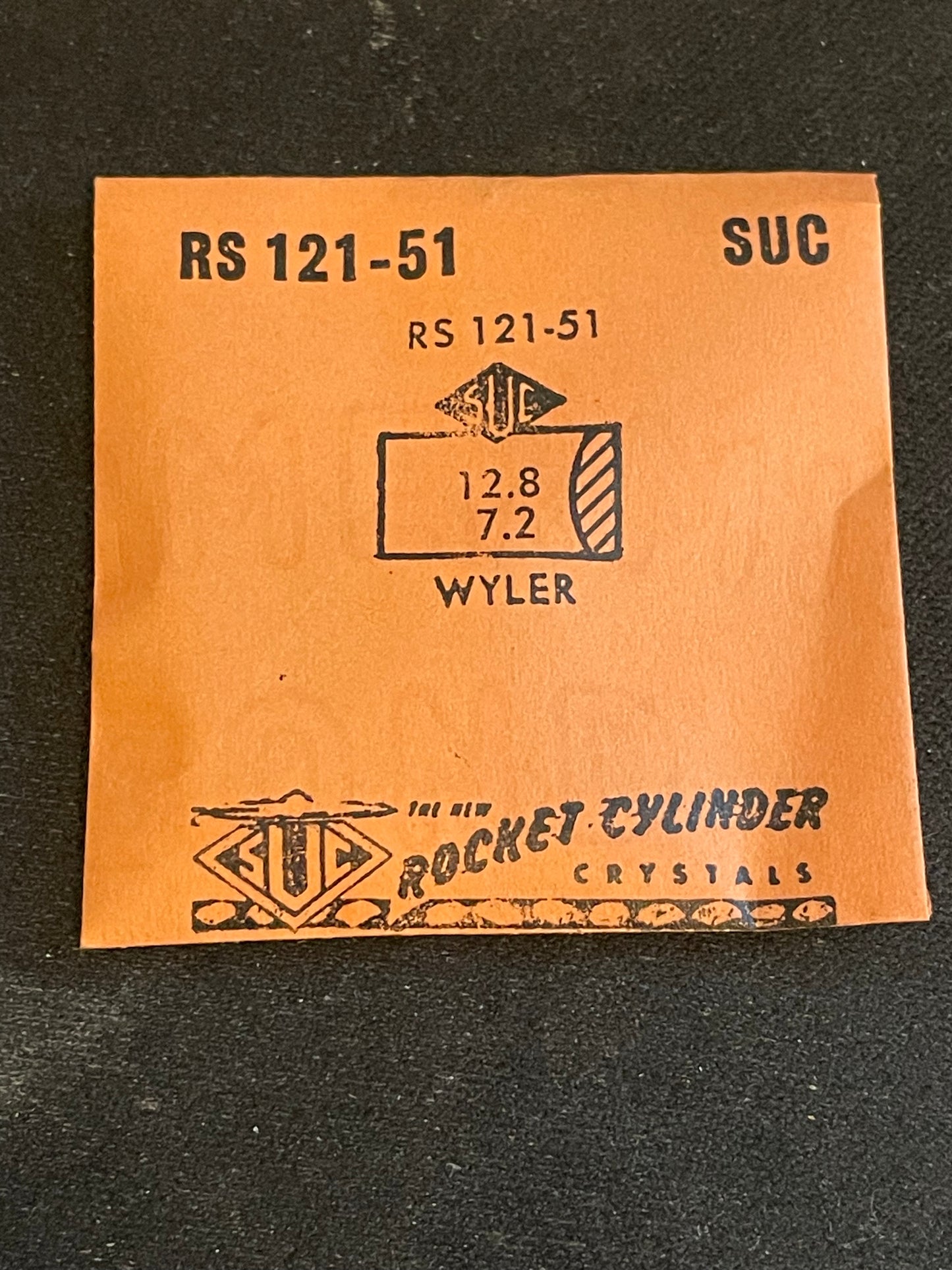 SUC Rocket Crystal RS 121-51 for WYLER 12.8 x 7.2mm - New