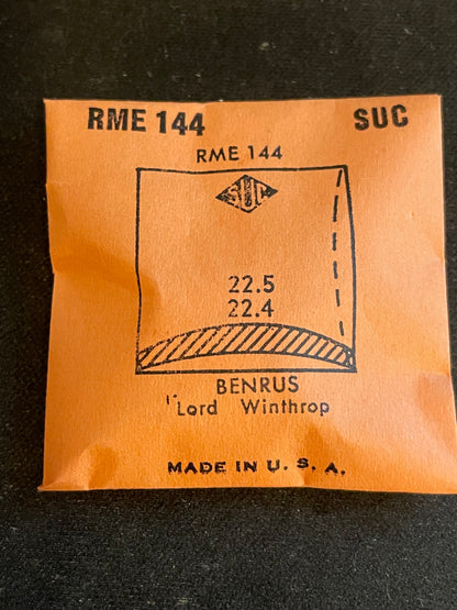 SUC Rocket Crystal RME 144 for BENRUS Lord Winthrop - 22.5 x 22.4mm - New