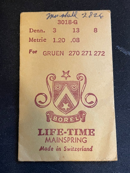 BOREL Mainspring 3018-G for Gruen 270, 271, 272 - Alloy
