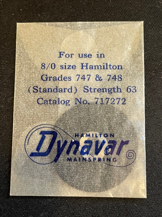 Hamilton Factory Dynavar Mainspring for 8/0s Hamilton No. 717272 - Alloy