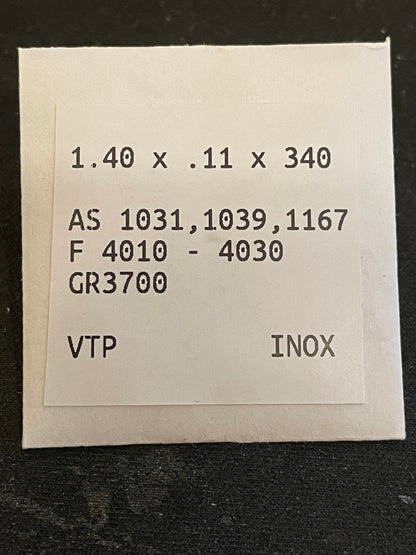 Alloy Mainspring for AS 1031, 1039, 1167, Felsa 4010 to 4030