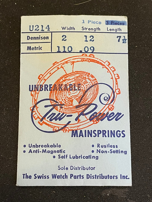 Tru-Power Mainspring U214 for Blancpain 52, Langendorf 42 - Alloy
