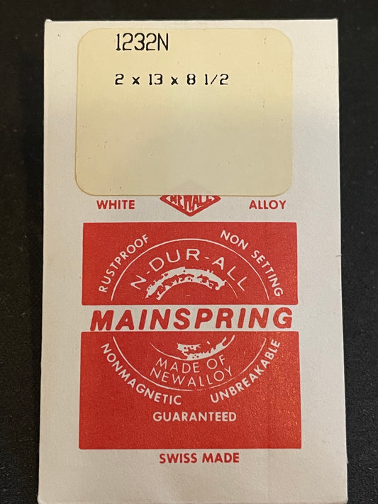 NEWALL Mainspring #1232N for Felsa 220, 221, 630, 631, 632, Gruen 676, 678 - Alloy