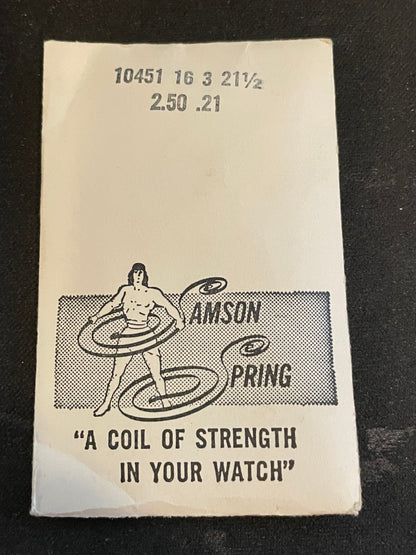 Samson Mainspring No. 10451 for Winton caliber 792-17, 793-17 Pocket Watch - Steel