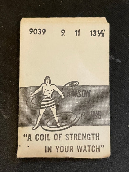 Samson Mainspring No. 9039 for Helbros 82, Election 645, Lavina 10, Marvin 565 - Steel