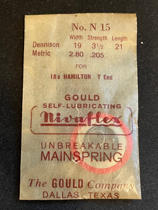 Nivaflex Mainspring for 18s Hamilton No. 15 - Alloy