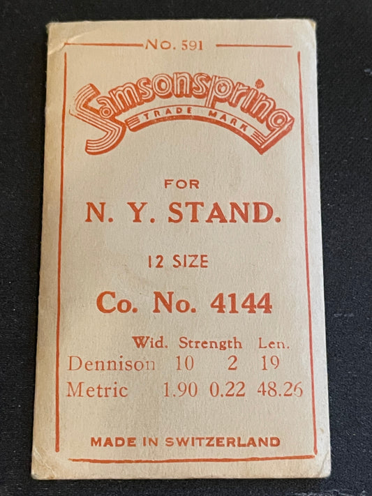 Samsonspring Mainspring No. 591 for N. Y. Standard 12s No. 4144 - Steel