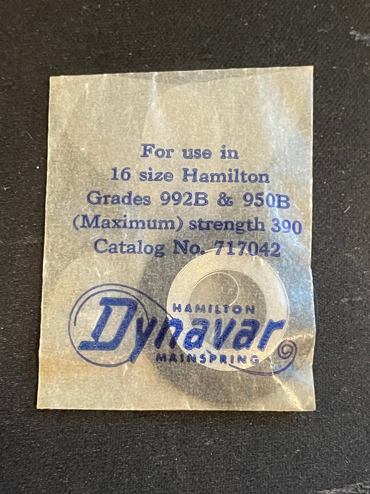 Hamilton Dynavar 16s Mainspring No. 717042 for 992B & 950B - Alloy