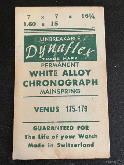 Dynaflex Mainspring for Venus caliber 175 thru 179 Chronographs - Alloy