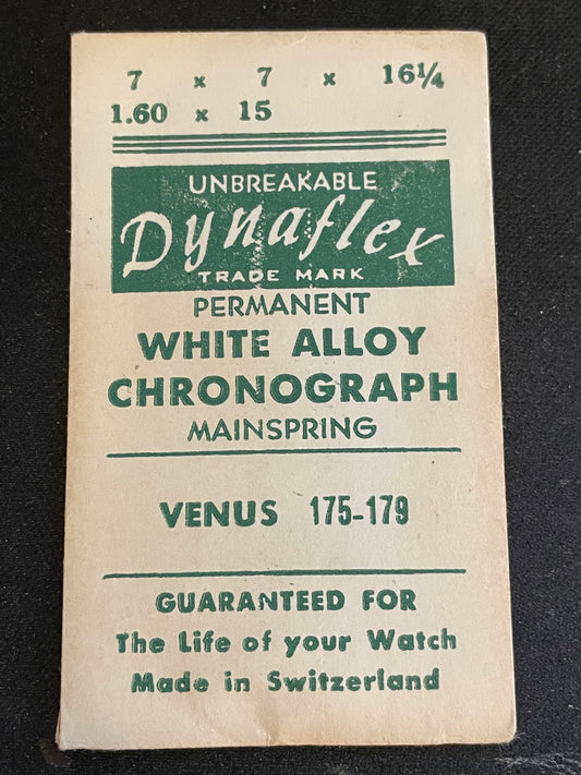 Dynaflex Mainspring for Venus caliber 175 thru 179 Chronographs - Alloy