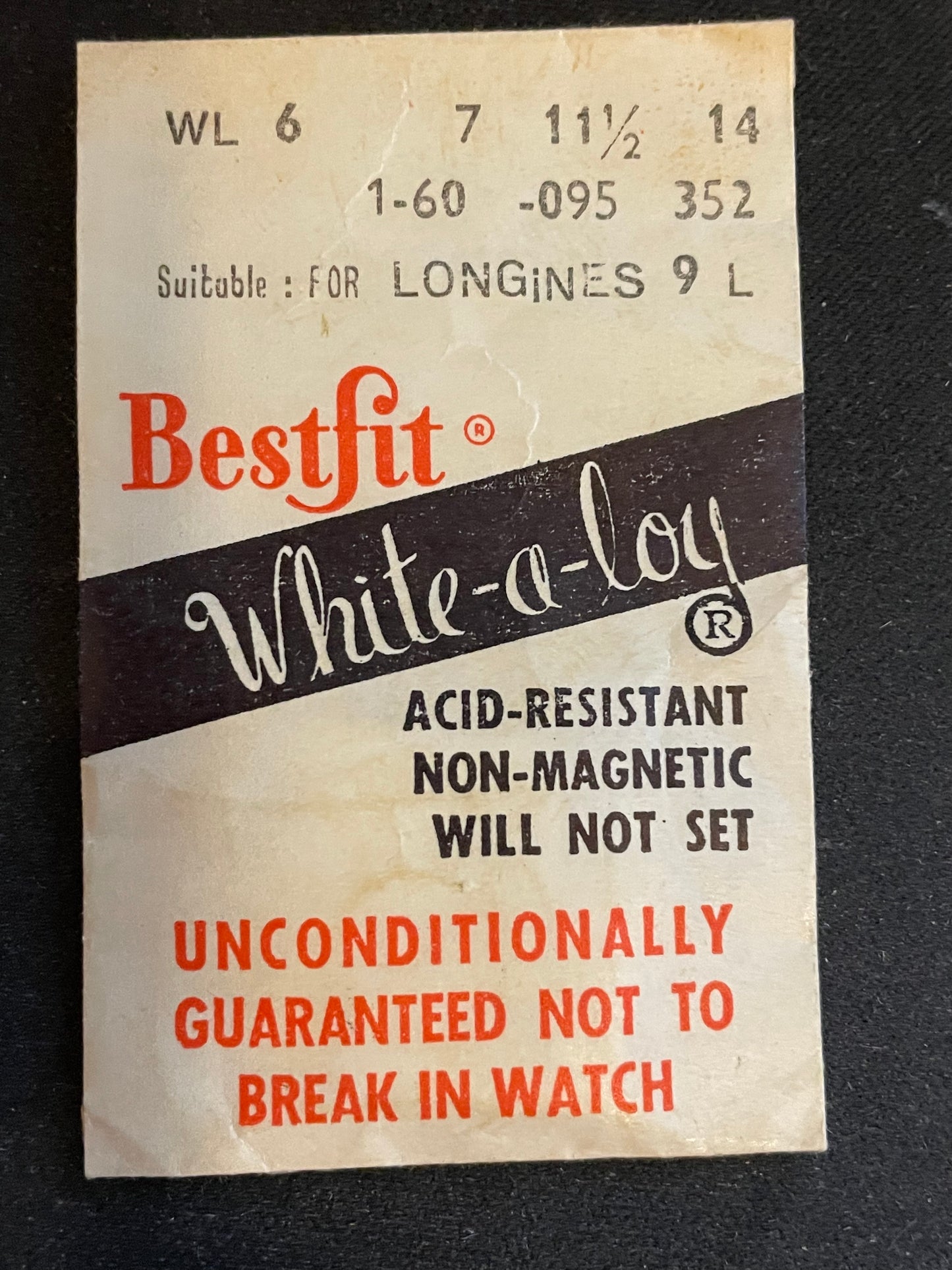 BESTFIT Mainspring WL6 for Longines caliber 9 L - Alloy