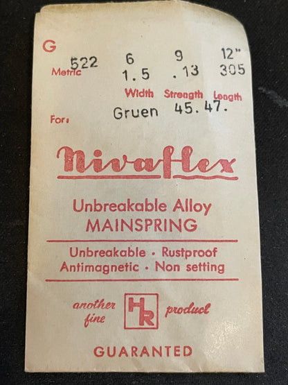 HR Nivaflex Mainspring G522 for Gruen 45, 47, Chezard 115, Otero 26, Lapanouse 125 - Alloy