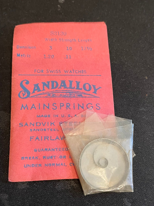 Sandsteel Sandalloy Mainspring S3130 for Durowe caliber 550 - Alloy