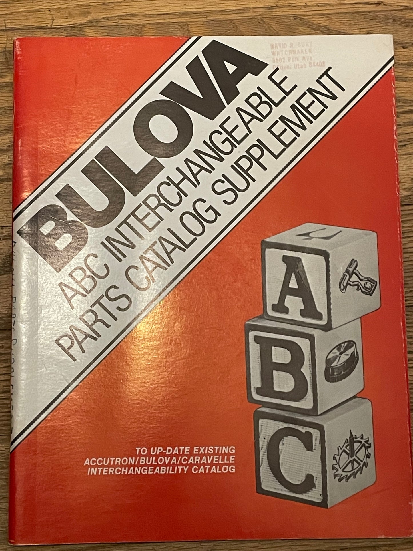 Bulova ABC Interchangeable Parts Catalog Supplement 1974 - original