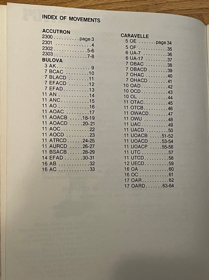 Bulova ABC Interchangeable Parts Catalog Supplement 1974 - original