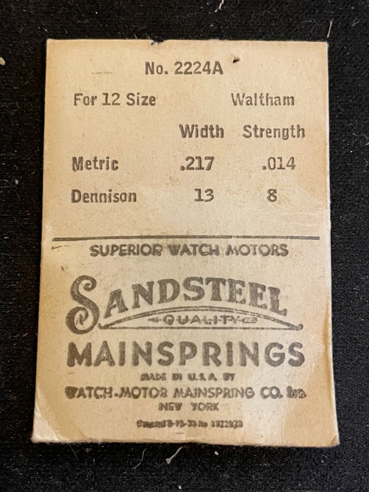 Sandsteel Mainspring for Waltham 12s movements No. 2224A - Steel
