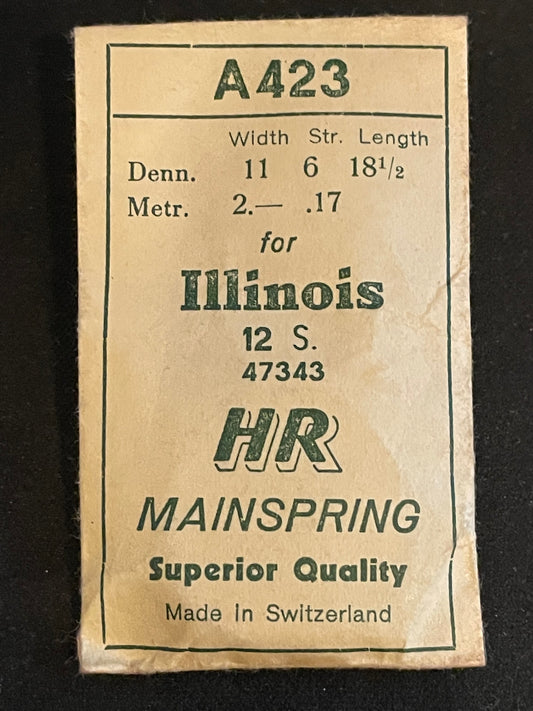 HR Mainspring A423 for Illinois 12s No. 47343 - Steel