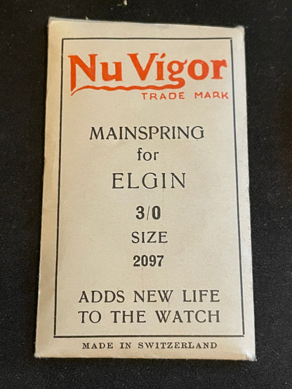 NuVigor Mainspring #102 for Elgin 0s & 3/0s No. No. 2097 - Steel