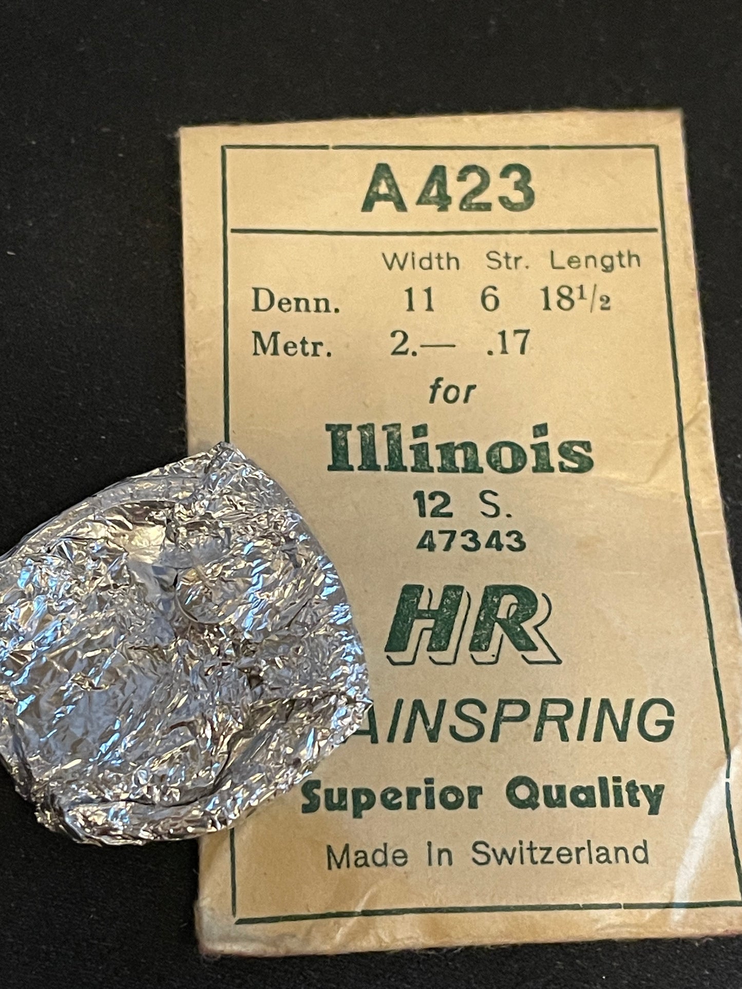 HR Mainspring A423 for Illinois 12s No. 47343 - Steel