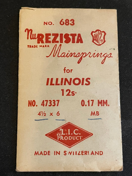 NuREZISTA Mainspring #683 for Illinois 12s Factory No. 47337 - Steel