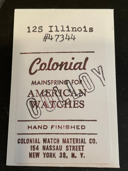 Colonial COLLOY Mainspring for Illinois 12s 47344 - Alloy