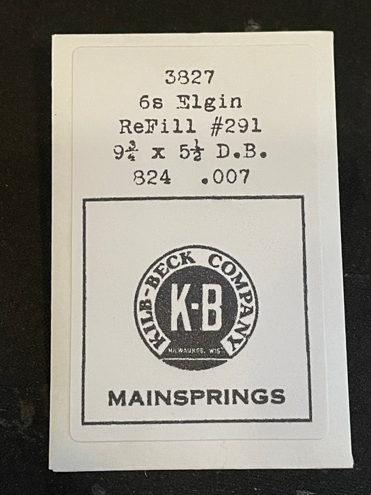 Kilb-Beck Mainspring #3827 for Elgin 6s No. 824 - Steel