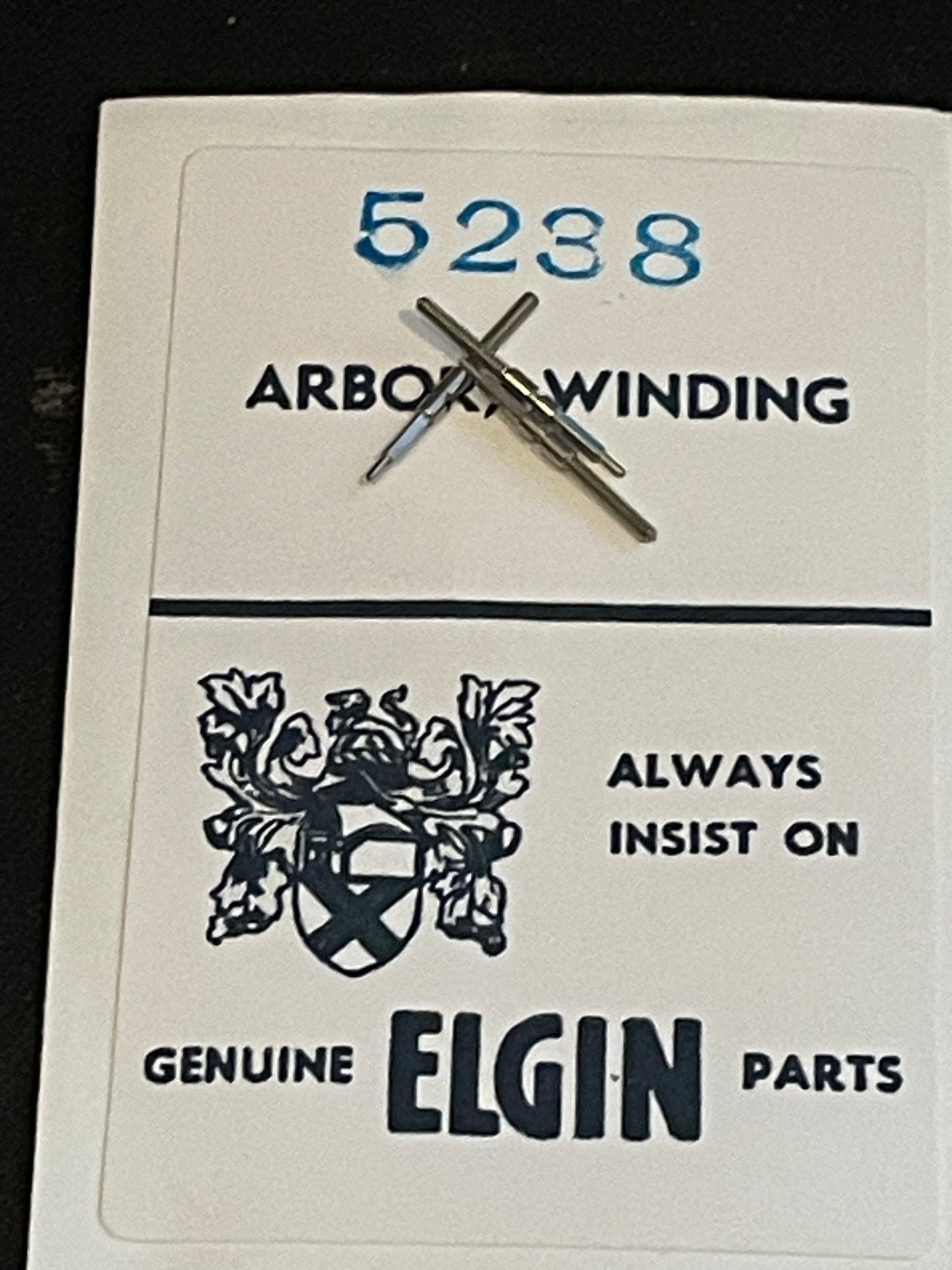 Three Elgin Factory stem / winding arbors #5238 for 8/0s wrist watches - new