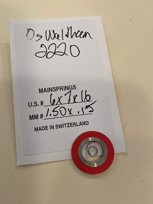 Alloy Mainspring for 0s Waltham No. 2220