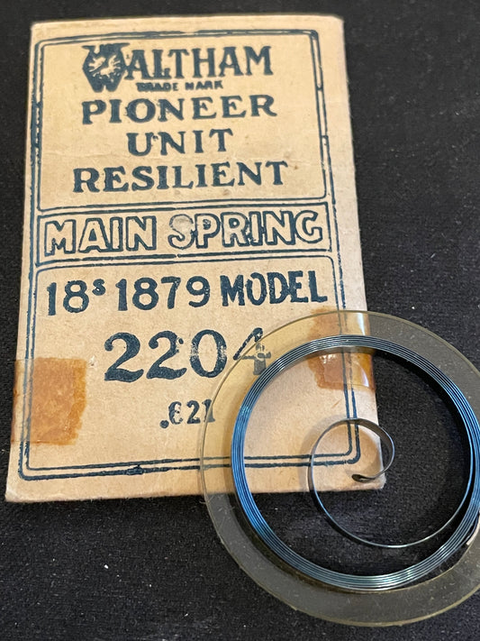Waltham Factory Mainspring for 18s Model 1879 No. 2204 - Steel