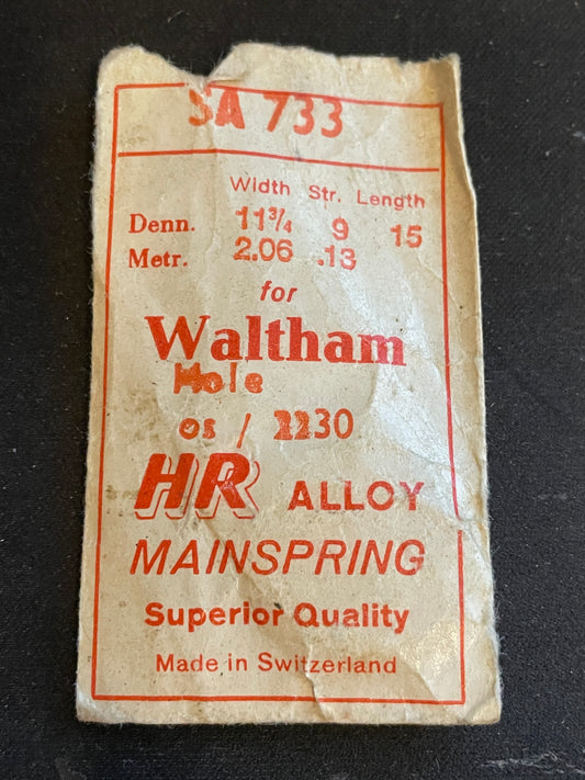 HR Mainspring SA733 for Waltham 0s Factory No. 2230 / 2278 - Alloy