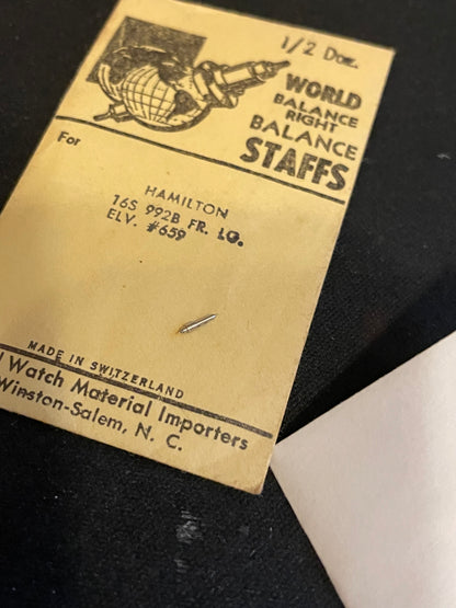 World Watch Material Hamilton 16s 992B Balance Staff - New
