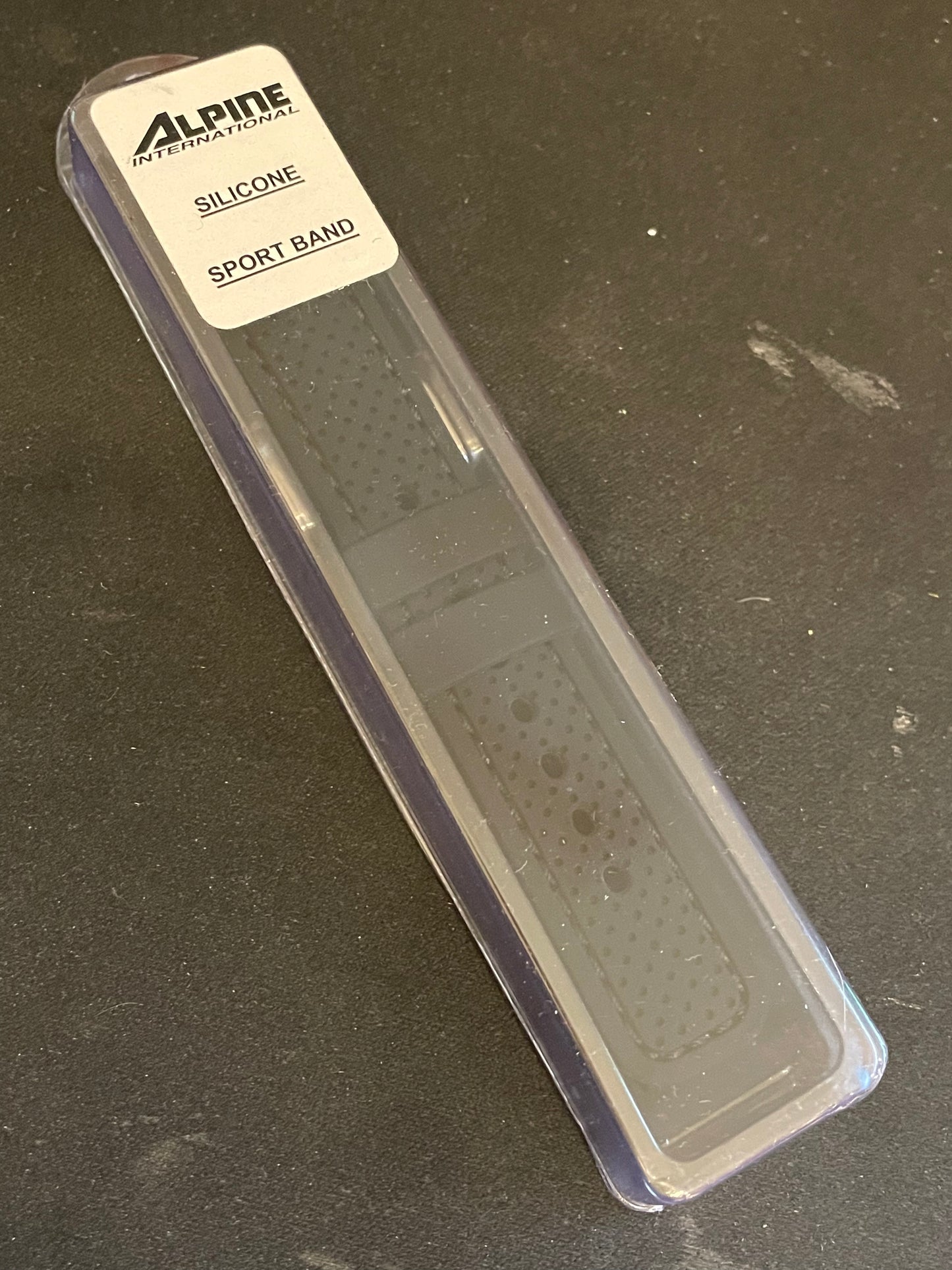 Alpine 20mm Black Textured Silicone Rubber Sport Watch Band