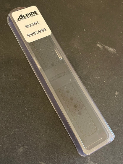 Alpine 20mm Black Textured Silicone Rubber Sport Watch Band