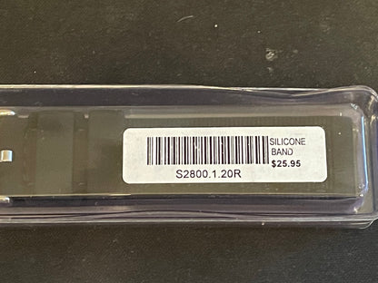 Alpine 20mm Black Textured Silicone Rubber Sport Watch Band