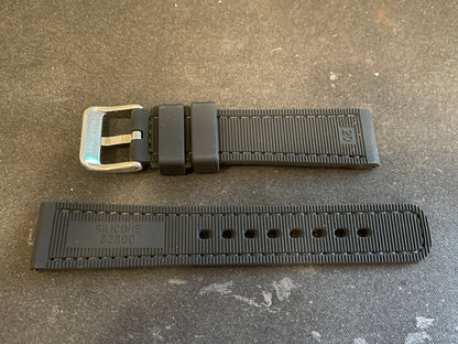 Alpine 20mm Black Textured Silicone Rubber Sport Watch Band