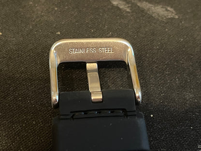 Alpine 20mm Black Textured Silicone Rubber Sport Watch Band